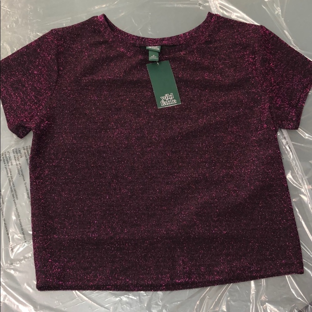 NWT sparkle purple top girls size Medium